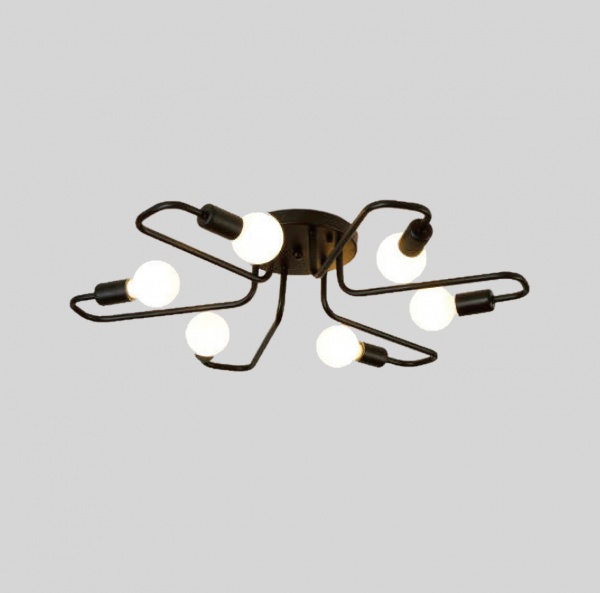 Люстра потолочная Геотон Вилла 6x60 Вт E27 черный 49021 