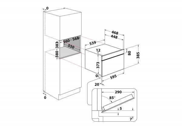 Вбудовувана мікрохвильова піч Whirlpool W7 MD440 NB 