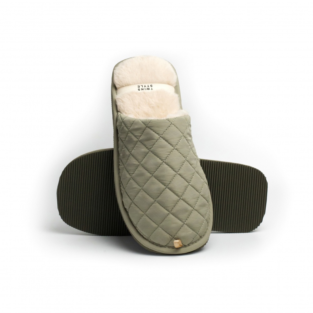 Капці домашні Twins HS-LUX стьогані 15881 р.40/41 темно-зелений