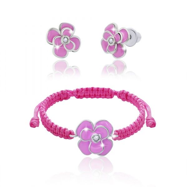 Серьги-пусеты UMa&UMi Пион розовый