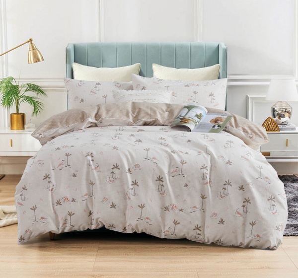 Комплект постельного белья Palms 1,5 бежево-белый La Nuit 