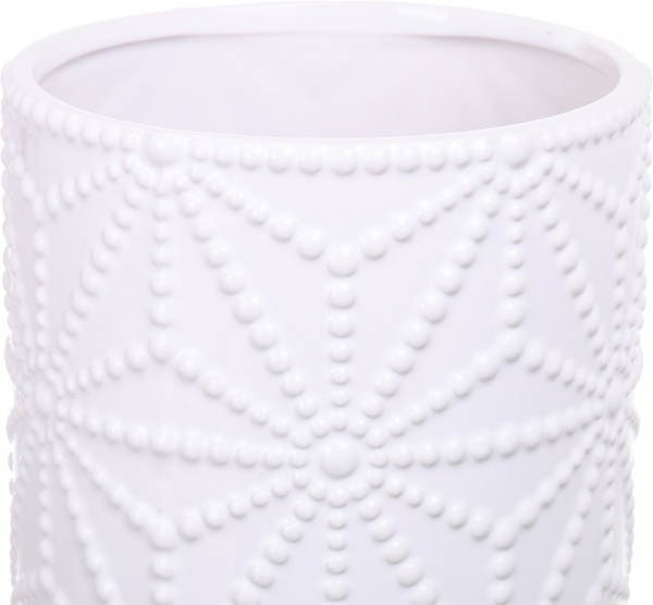 Ваза керамічна біла Ornament 14,5x14,5x32,2 см