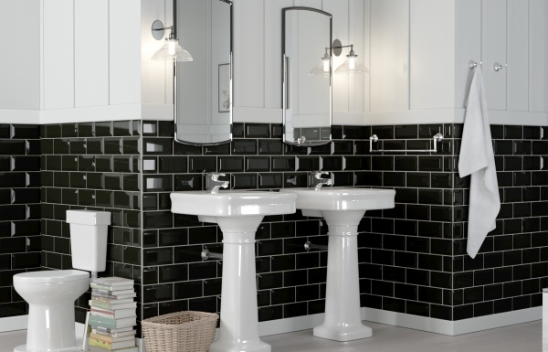 Плитка Golden Tile Metrotiles чорний 46С061 10x20 