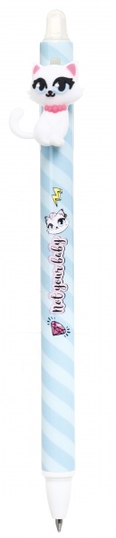 Ручка гелева напиши-зітри миле кошеня фіолетова 