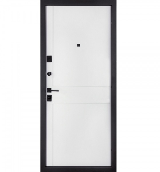 Дверь входная Булат Ультра (квадро) 540/249 Wavestone grey грей / белый супермат 2050x950 мм правая