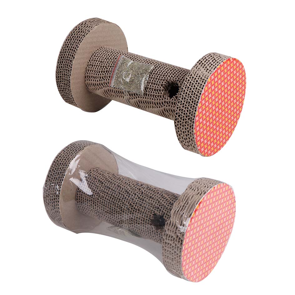 Когтеточка Eastland для кошек Гантеля с двумя отверстиями и кошачьей мятой бумага 15х25 см