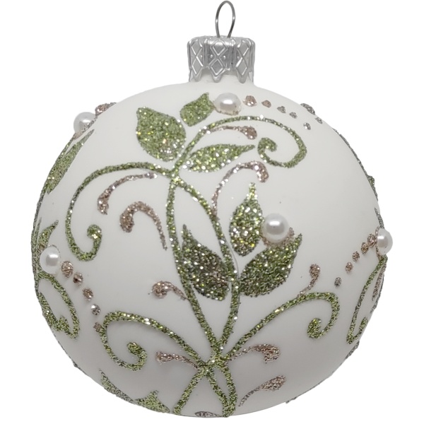 Куля новорічна 80 мм білий 10151