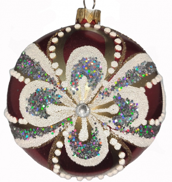 Шар новогодний 100 мм красный