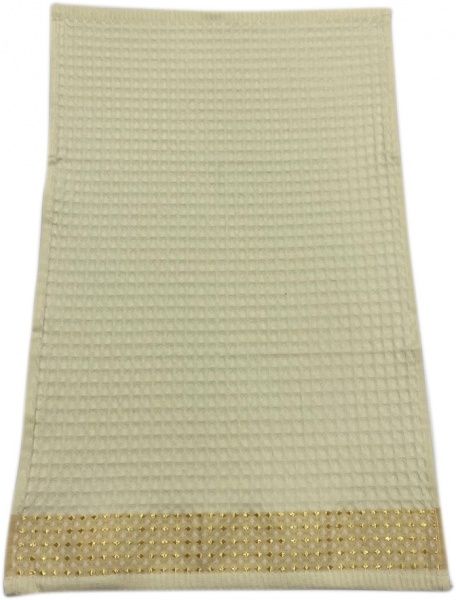 Полотенце вафельное с бордюром 40x60 см молочный 