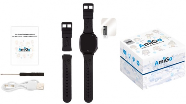 Смарт-часы детские AmiGo GO008 MILKY black