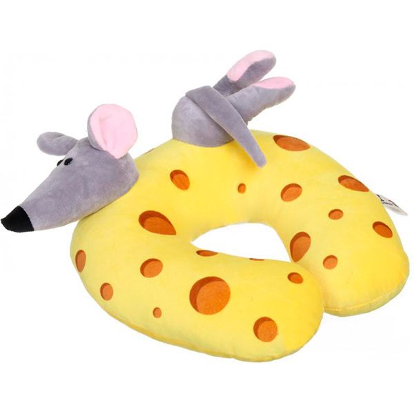 Подушка декоративная под шею Сыр с мышкой 30x30 см