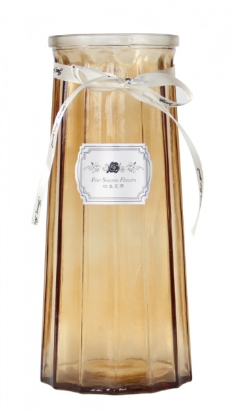 Ваза стеклянная YIWU Crystal Molly 25 см желтый 