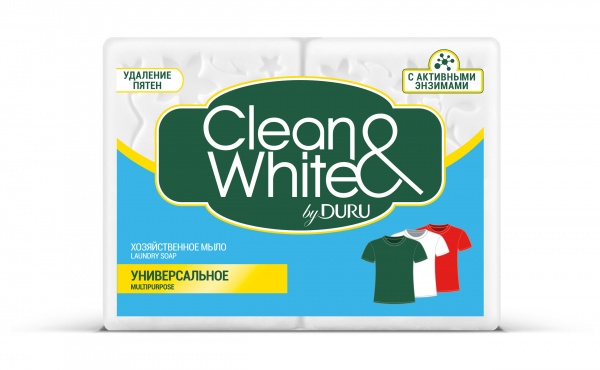 Хозяйственное мыло Duru Clean&White Универсальное 120 г 2 шт./уп.
