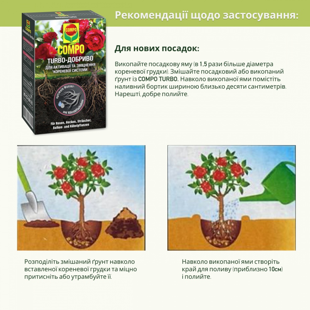 Удобрение гранулированное Compo TURBO® для активации корневой системы 700 г
