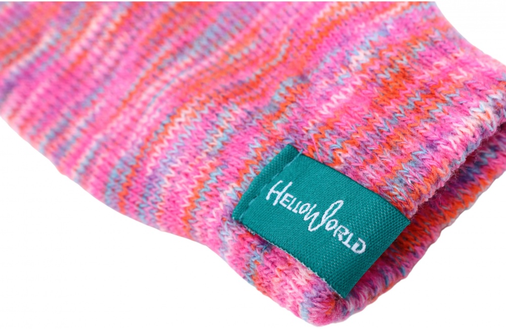 Рукавицы HW для девочек р.10-12 /розовый меланж