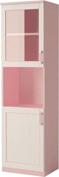 Пенал напольный Voyage VgRb2SW-50 со стеклом розовый 