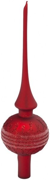 Верхівка скляна матова d70 мм червоний із малюнком  