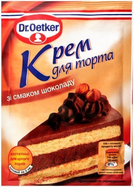 Крем для торта з шоколадним смаком 5941132006117 55 г Dr. Oetker 