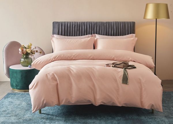 Комплект постільної білизни Mono pink D сімейний рожевий La Nuit 