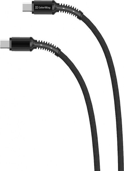 Кабель ColorWay Type-C - Type-C (PD Fast Charging) 3.0А (68W) 2 м сірий 
