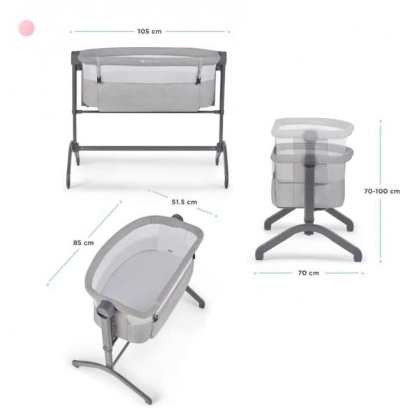 Ліжечко дитяче Kinderkraft Bea Grey KLBEA000GRY0000