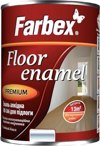 Емаль Farbex алкідна ПФ-266 жовто-коричневий глянець 0,3кг