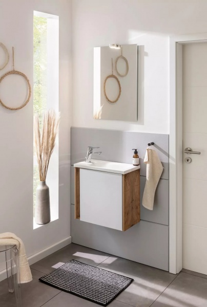 Тумба підвісна ЮВЕНТА Susie - 50 Дуб Вотан з умивальником 