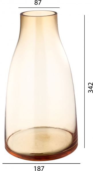 Ваза стеклянная Wrzesniak Glassworks Яншо 34 см янтарная 