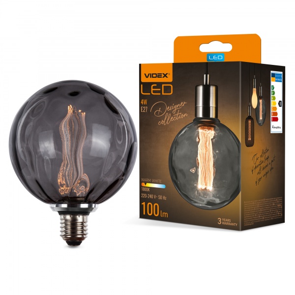 Лампа світлодіодна Videx FIL VL-DI-G125FC1980S G125 4 Вт E27 1800 К 220 В прозора 27613 