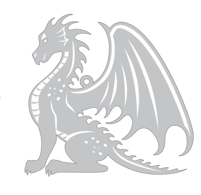 Декорація Дракон Новорічний 4 15х15х0,3 см DRGN4