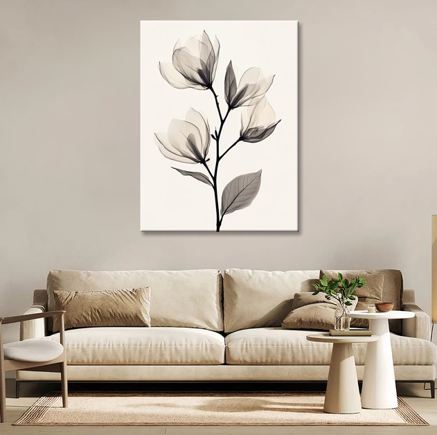 Картина на холсте Цветы 2 с черной рамкой 75x100 см Brushme FNK0122024_RN45-17