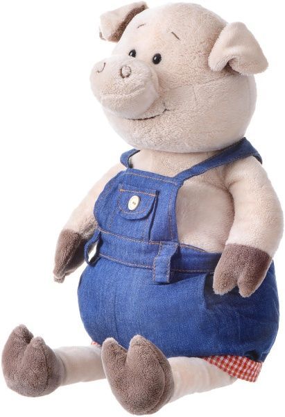 Мягкая игрушка Same Toy Свинка в джинсовом комбинезоне 45 см THT711