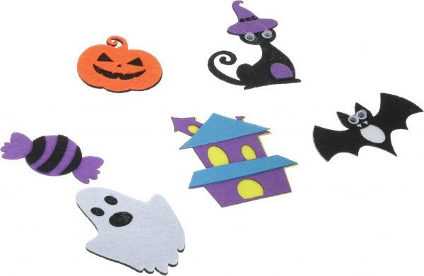 Набор наклеек из фетра Хелловін разноцветный, 