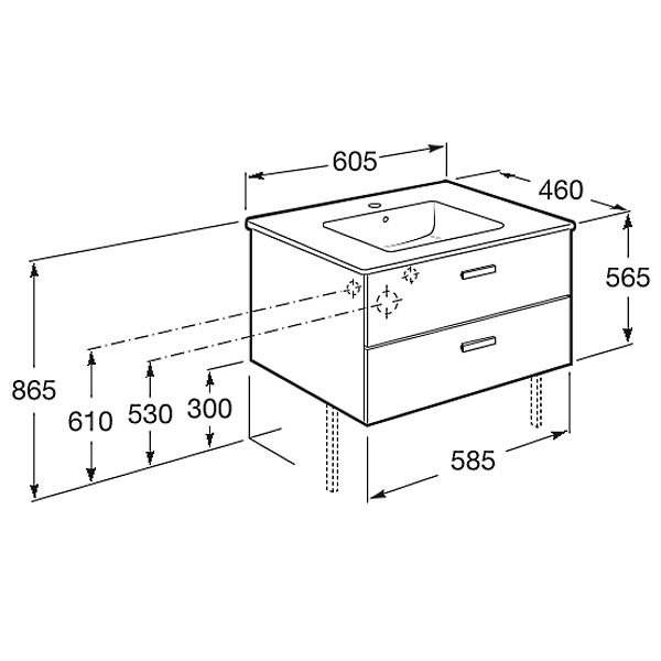 Тумба подвесная ROCA Victoria 60 A855854423 кедр