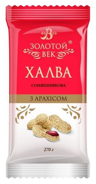 Халва Zolotoi Vek подсолнечная с арахисом 270г