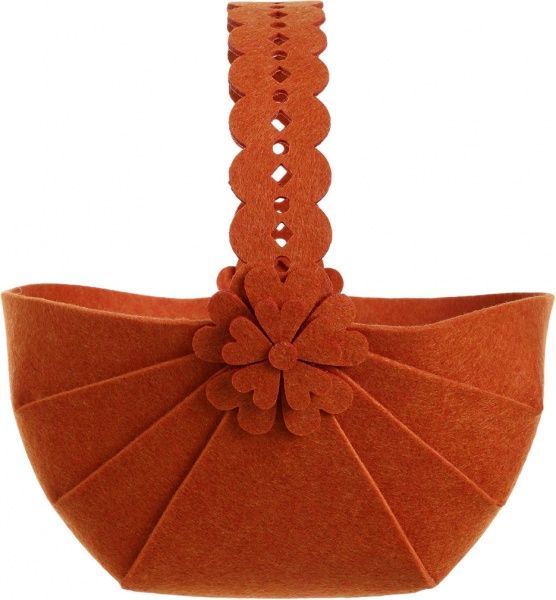 Корзинка декоративная с кружевной ручкой