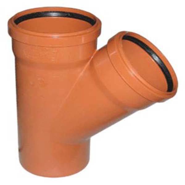 Тройник канализационный ПВХ d110х110х45° Инсталпласт