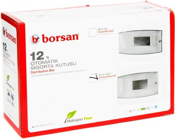 Щиток пластиковый  Borsan на 12 модулей внешний BR 808