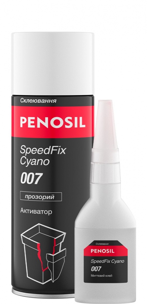 Клей двухкомпонентный PENOSIL SpeedFix Cyano 007 (клей 100 г и активатор 400 мл)