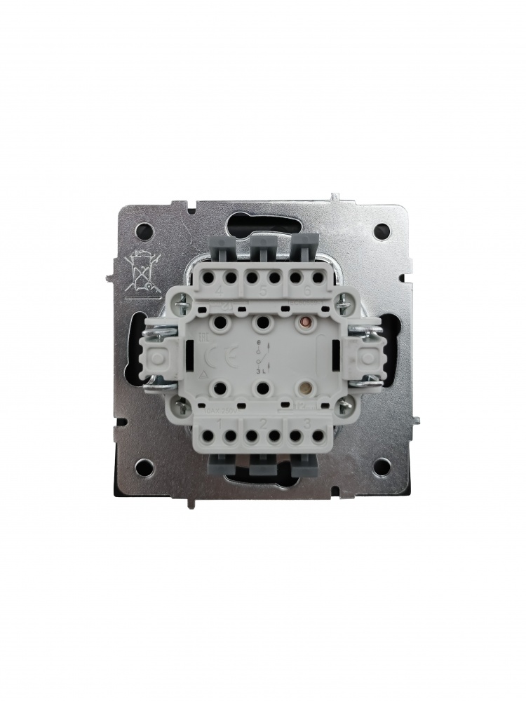 Механизм выключателя одноклавишный HausMark Juna без подсветки черный матовый 7041-1788U2-100QC