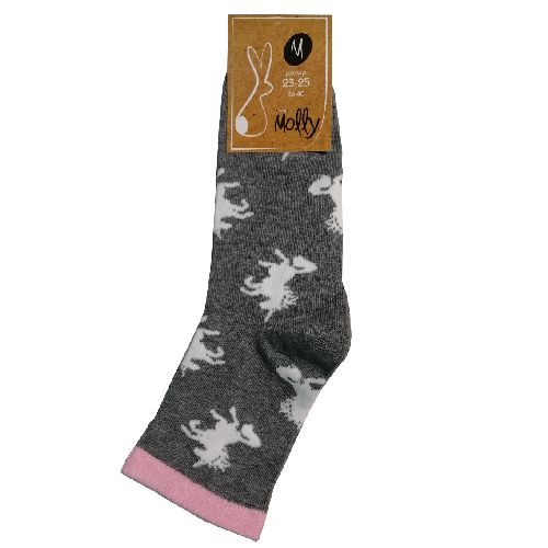 Носки Молли Темно-серый единорог р. 23-25 темно-серый 1 пар 