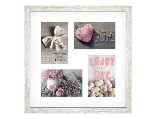 Фоторамка с паспарту SvitArt FKP-4-1913-2B 10x15 см бежевый с серым 