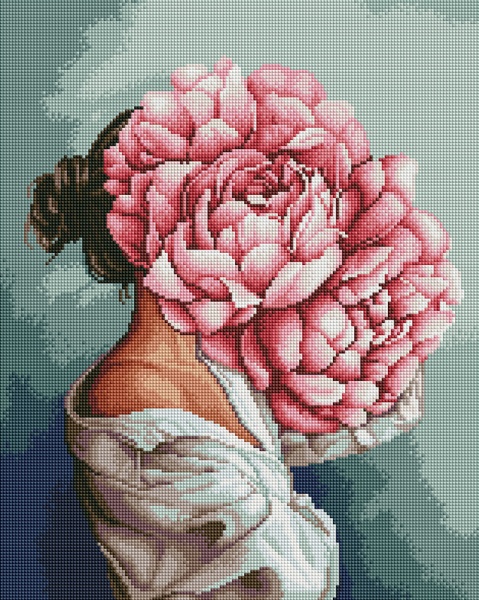 Алмазна мозаїка Загадка піонів 40x50 см DBS0038 Brushme 