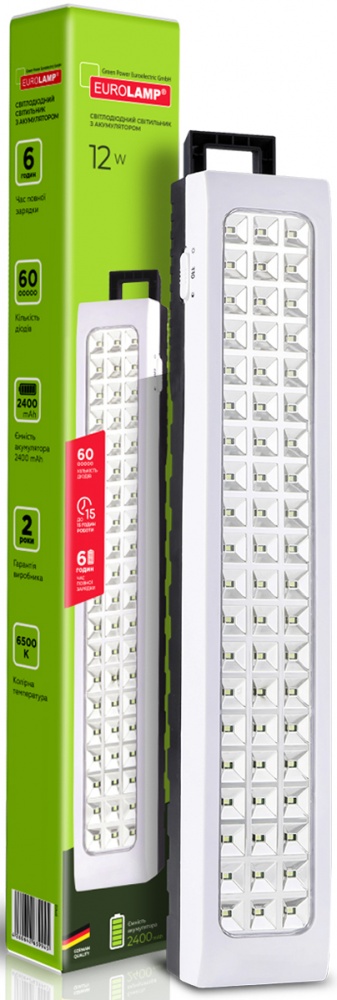 Светильник аккумуляторный Eurolamp 12 Вт 60 LED зеленый EM-60SMD/12W(АV)