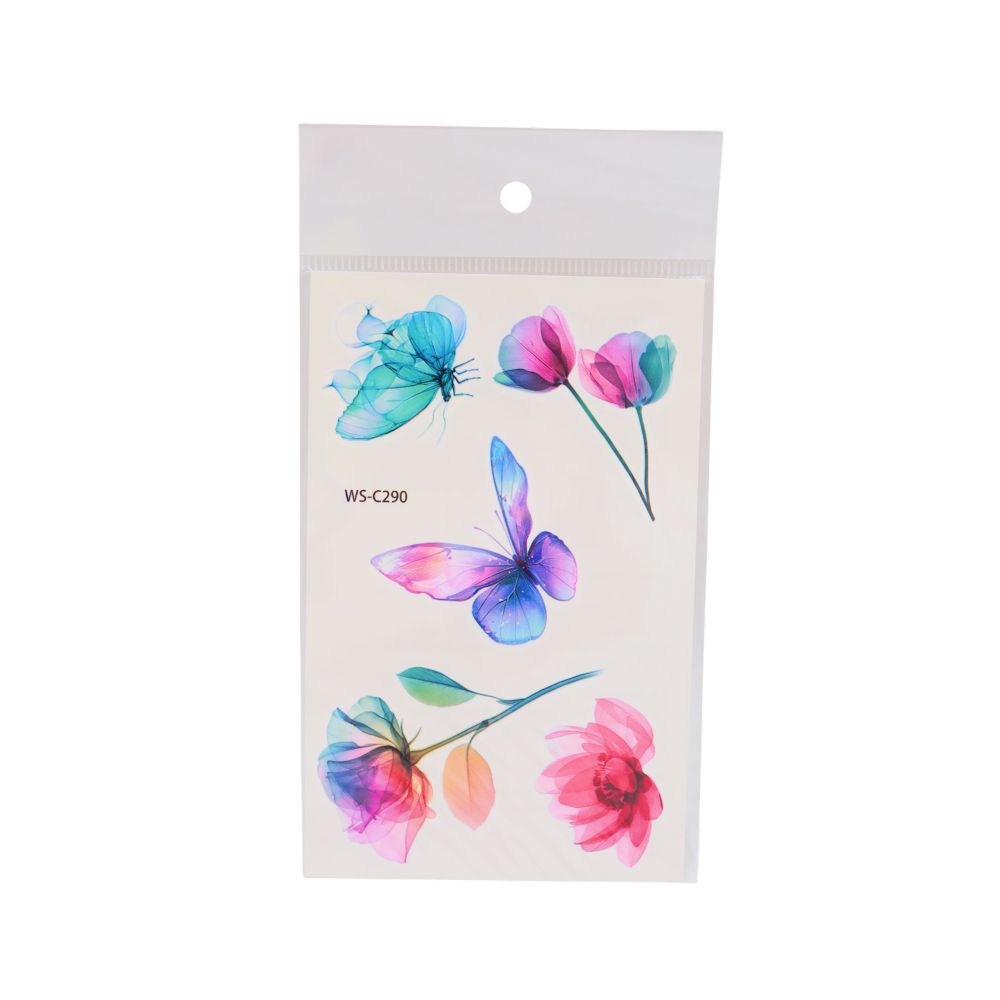 Набір тимчасових татуювань SHANTOU YISHENG Ніжні квіти WS-C289-C300