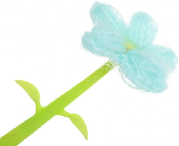 Ручка гелевая Цветок голубая 