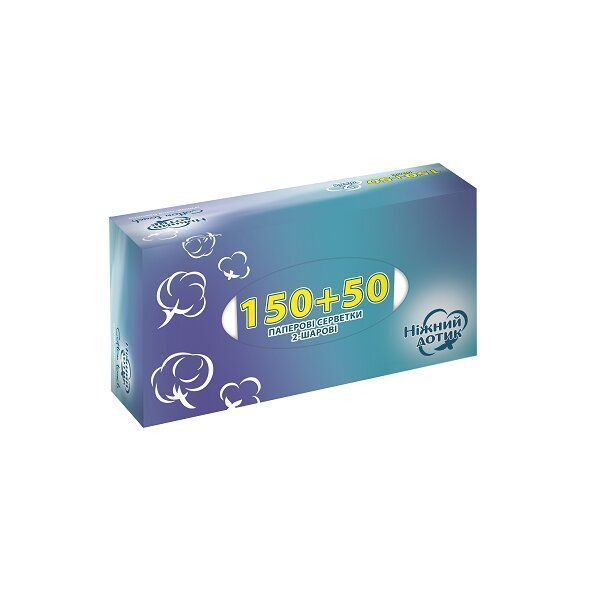 Салфетки бумажные в коробке Ніжний дотик 200 шт.
