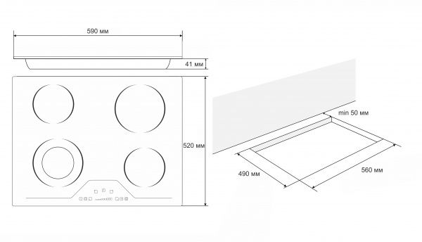 Варочная поверхность Eleyus FLORA 60 BL V