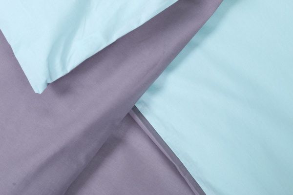 Комплект постельного белья Моно 1,5 серый с голубым La Nuit 