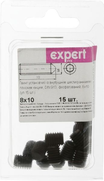 Гвинт метричний DIN913 8x10 мм 15 шт Expert Fix